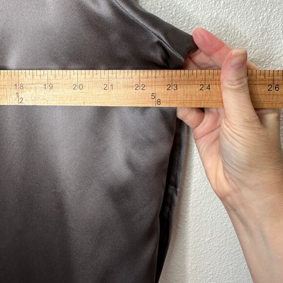 Christian Dior 100% Silk Taupe Brown Multi-Tonal Shimmer Button Blouse 14 - Picture 12 of 13